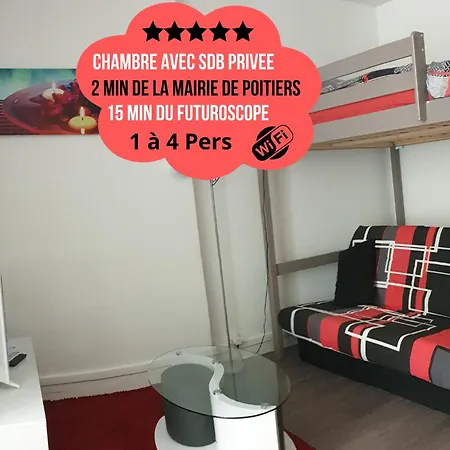Chambres Poitiers Centre: Private Comforts, Shared Kitchen & City Hall Proximity Exterior photo